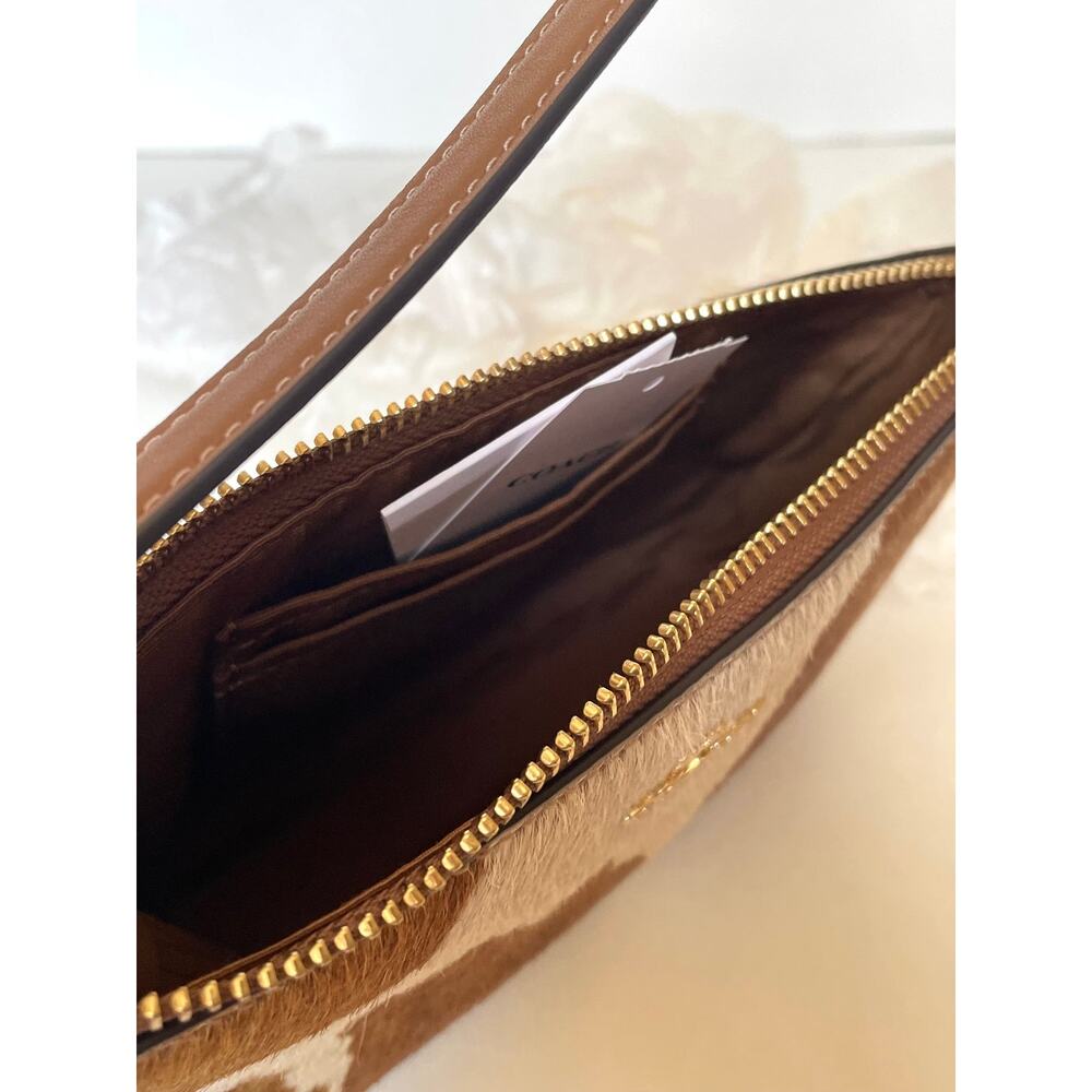 Coach Nolita 19 Wristlet CDW34 Haircalf Cow Print Leather Shoulder Bag C - Picture 10 of 11